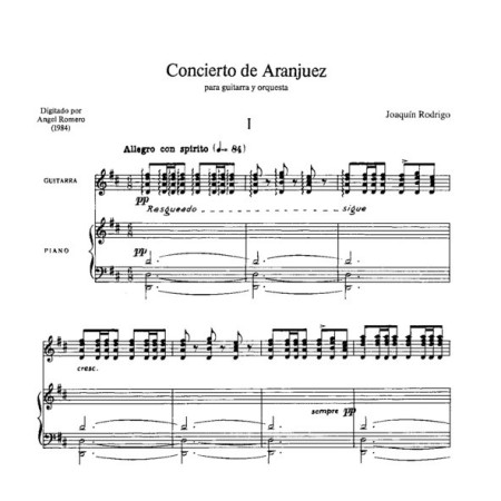 Concierto d'Aranjuez - Partition guitare