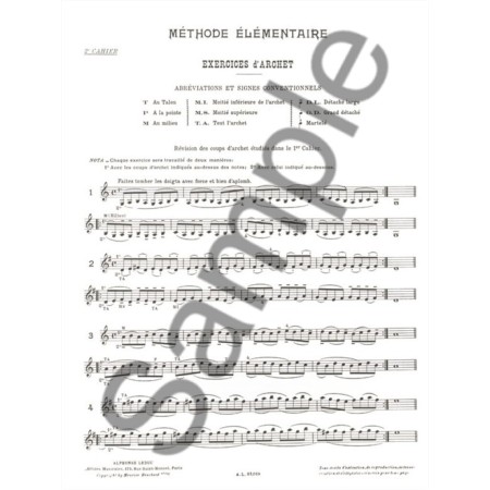 Hauchard méthode élémentaire - Partition violon