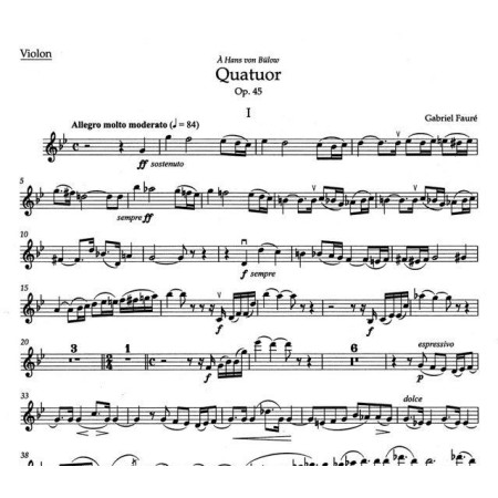 Gabriel Fauré Quatuor Opus 45 - Partition