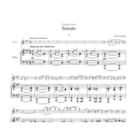César FRANCK Sonate pour violon arrangée pour flûte - partition
