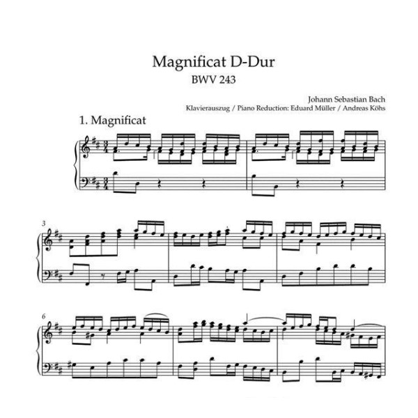 Bach Magnificat partition choeur et piano