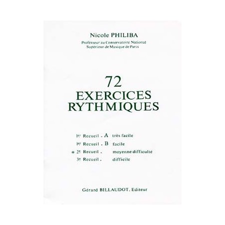 Philiba 72 exercices rythmiques volume 2