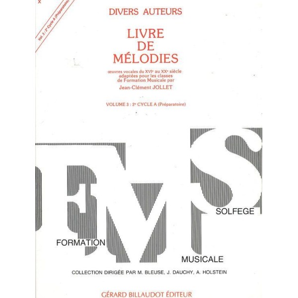 Jean-Clément Jollet Livre de Mélodies volume 3 - Avignon