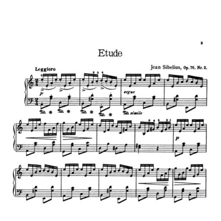 Partition piano SIbelius Etude n°2 Opus 76
