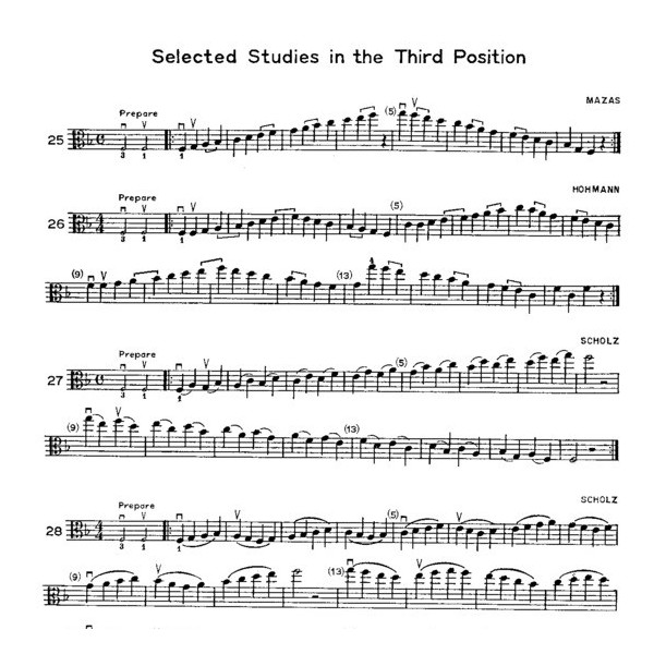Introducing the position for viola 1 - Partition alto