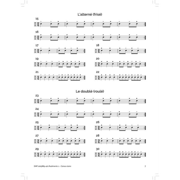 Partition Rudiments caisse claire