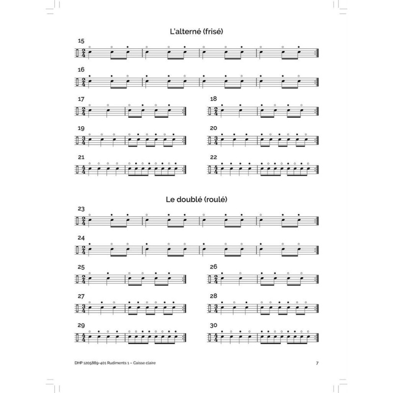 Thierry Deleruyelle - Rudiments caisse claire - Partition