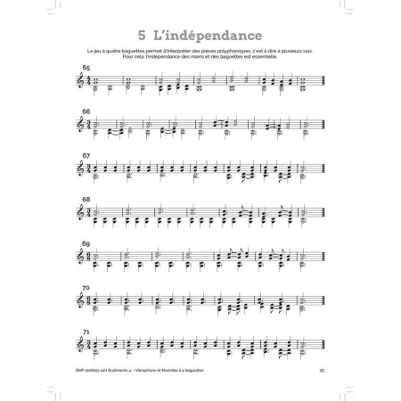 Partition Thierry Deleruyelle rudiments vibraphone marimba