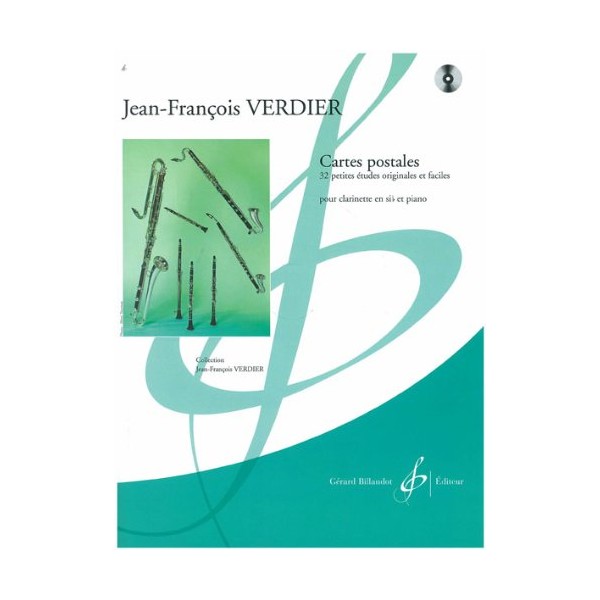 Jean François Verdier CARTES POSTALES partition saxophone