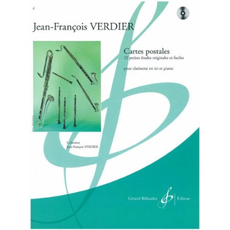 Jean François Verdier CARTES POSTALES partition saxophone