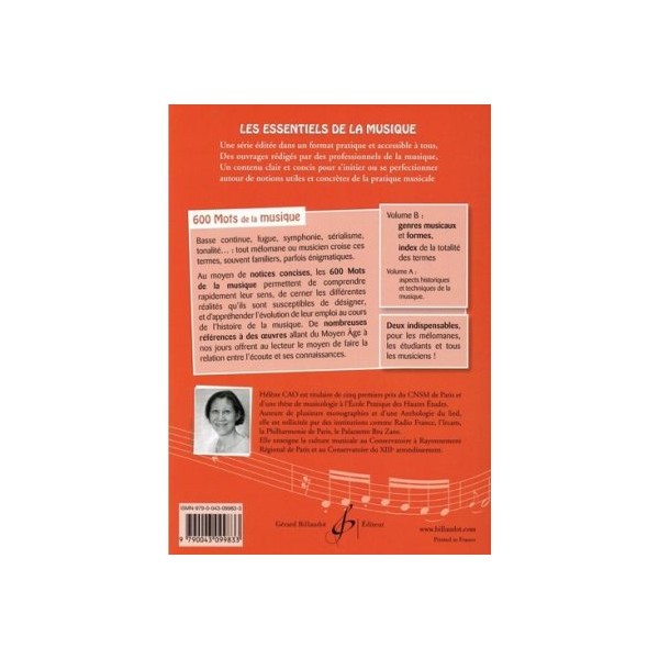 Hélène CAO les 600 mots de la musique volume 4 livre