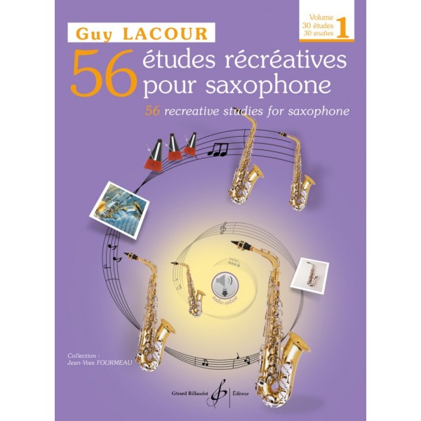 Guy Lacour 56 Etudes Récréatives partition saxophone