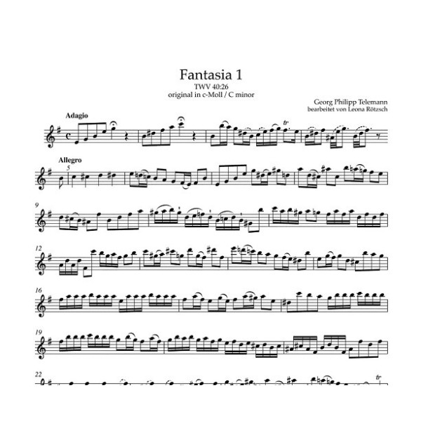 Telemann 12 fantaisies TW40:26-37 partition flûte