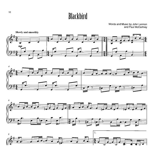 The Beatles blackbird partition marimba