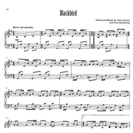 The Beatles blackbird partition marimba