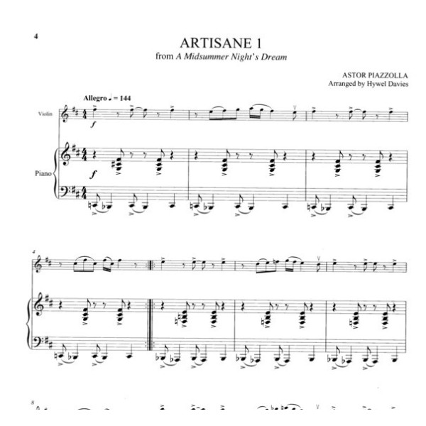 Piazzola tangos partition violon