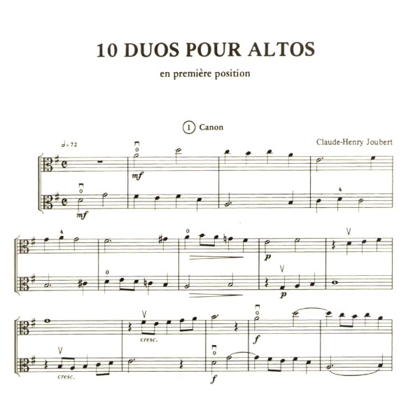 Joubert 10 duos pour alto partition