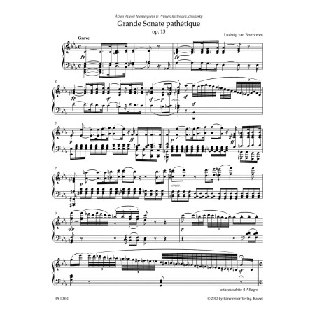 Sonate piano pathétique partition