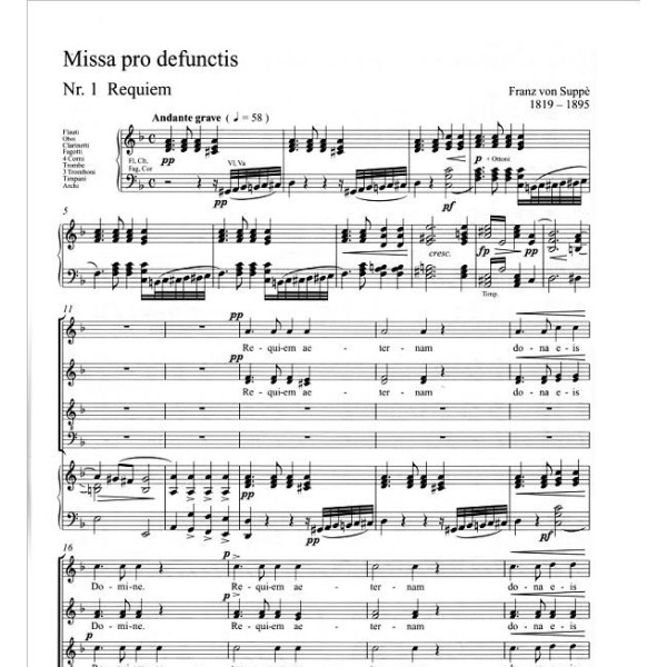Franz von Suppé Missa pro defunctis partition chant
