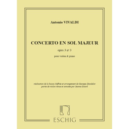 Vivaldi concerto opus 3 n°3 RV 310 partition violon