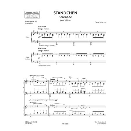 Standchen partition piano par Franz Liszt