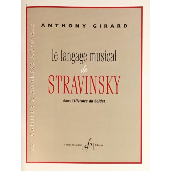 Anthony Girard le langage musical de Stravinsky