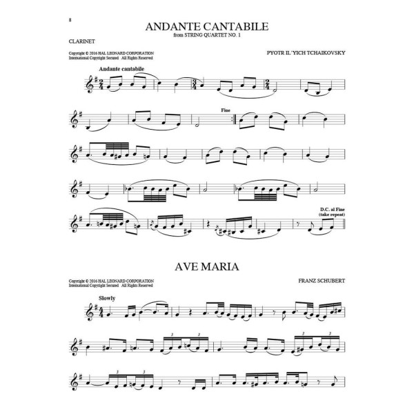 101 classical themes partition clarinette