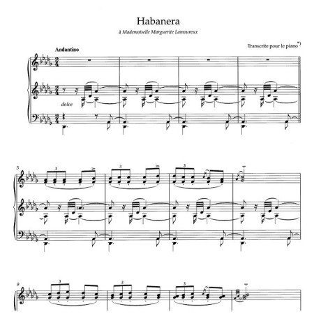 Partition piano habanera chabrier