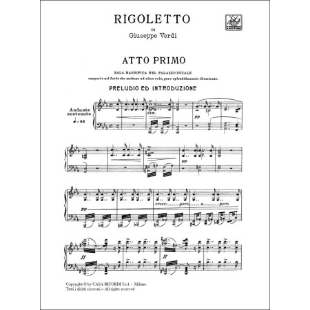 Partition chant Rigoletto ricordi