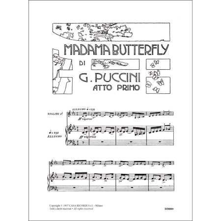 Madame Butterfly partition chant