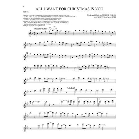 101 Christmas songs partition flûte