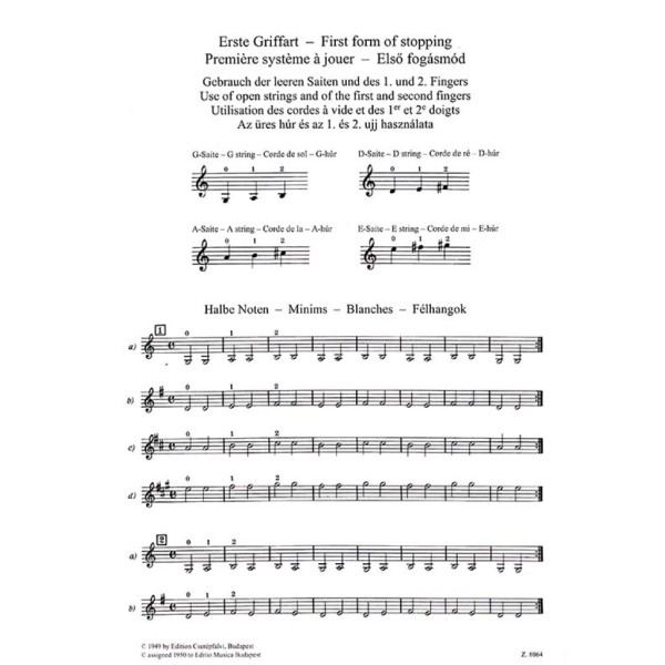 Sandor méthode de violon volume 1 partition