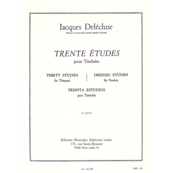 delecluse 30 etudes partition timbales