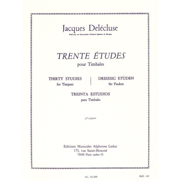 delecluse 30 etudes partition timbales
