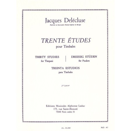 delecluse 30 etudes partition timbales