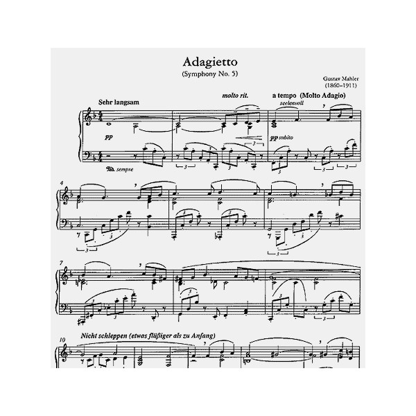 Mahler adagietto partition piano