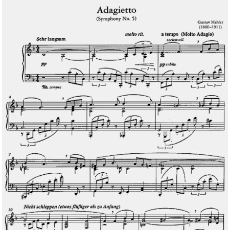 Mahler adagietto partition piano