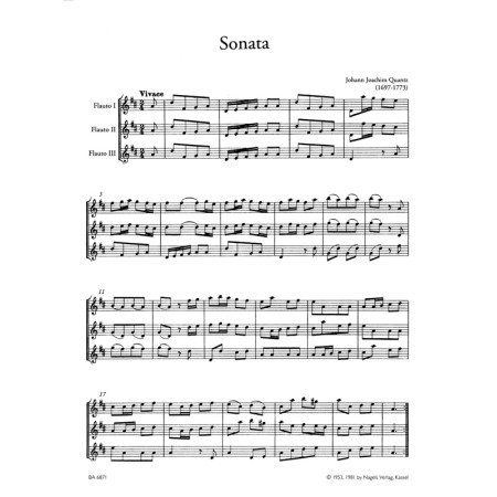 Quantz sonate 3 flûtes partition
