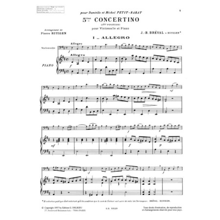 Bréval concertino n°5 partition