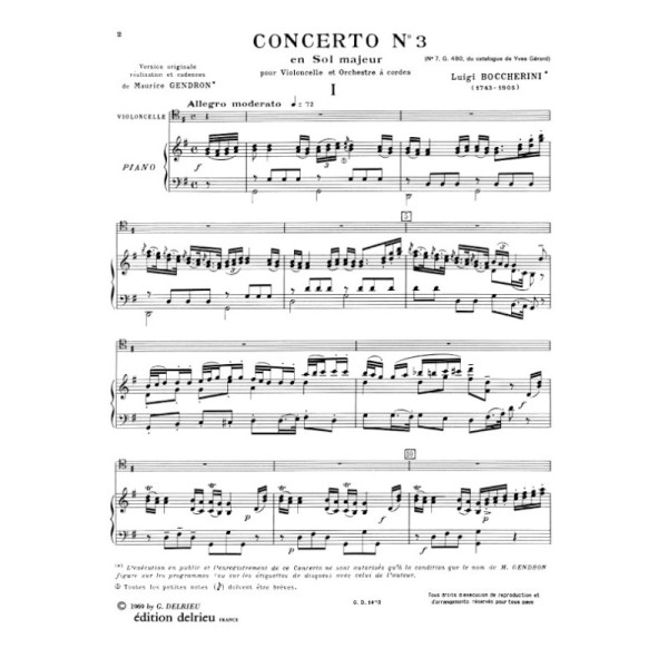 boccherini concerto 3 partition violoncelle