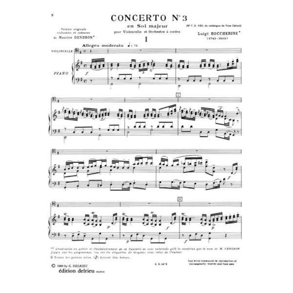 boccherini concerto sol majeur partition violoncelle
