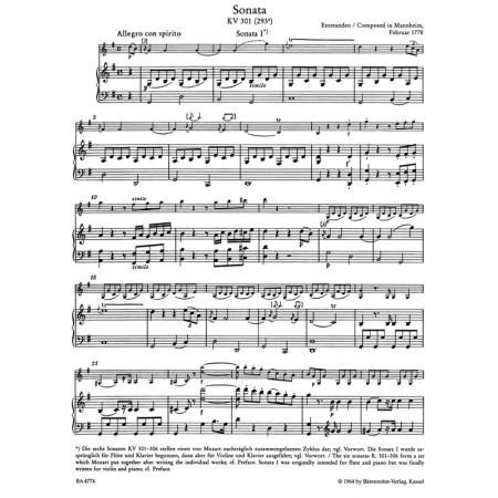 mozart sonates violon partition