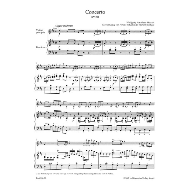 Mozart concerto violon n°2 partition