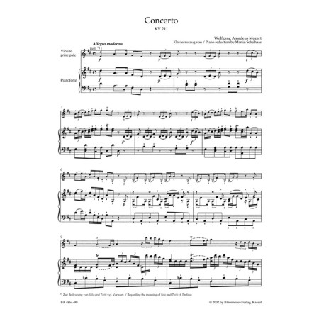 Mozart concerto violon n°2 partition